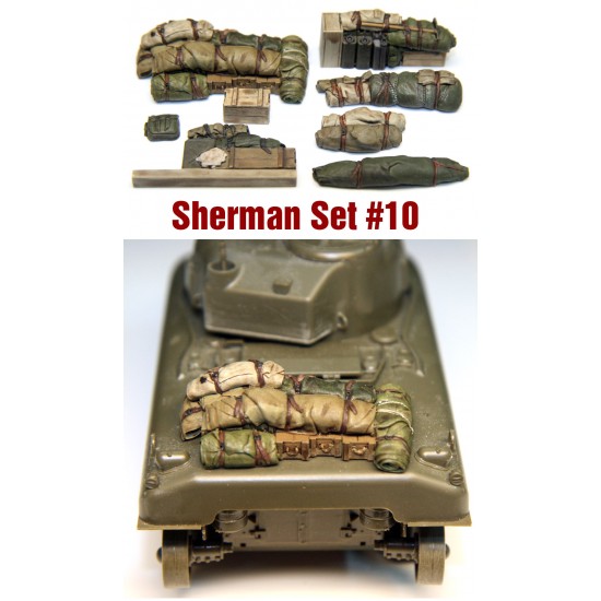 1/35 WWII Sherman Engine Deck & Stowage Set #10 (8pcs)