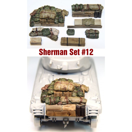 1/35 WWII Sherman Engine Deck & Stowage Set #12 (8pcs)