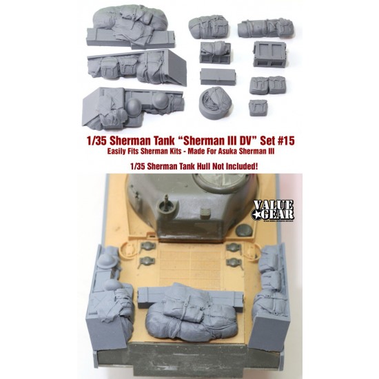 1/35 Sherman III DV Engine Deck & Stowage Set #15 (11 pcs)