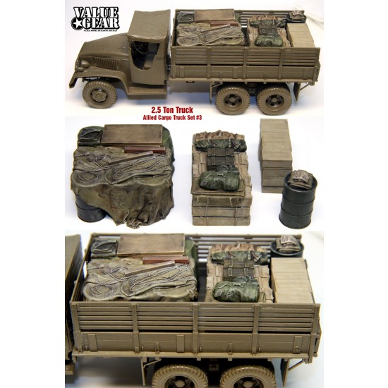 1/35 WWII US Half 2.5ton Allied Cargo Truck Loads Set #3 (4pcs)