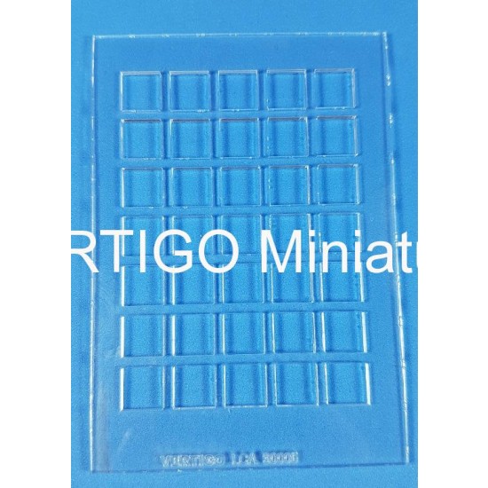 1/56 Mold for 35x Squared Paving/Bricks (laser cut acrylic, for wargaming 28-32mm)
