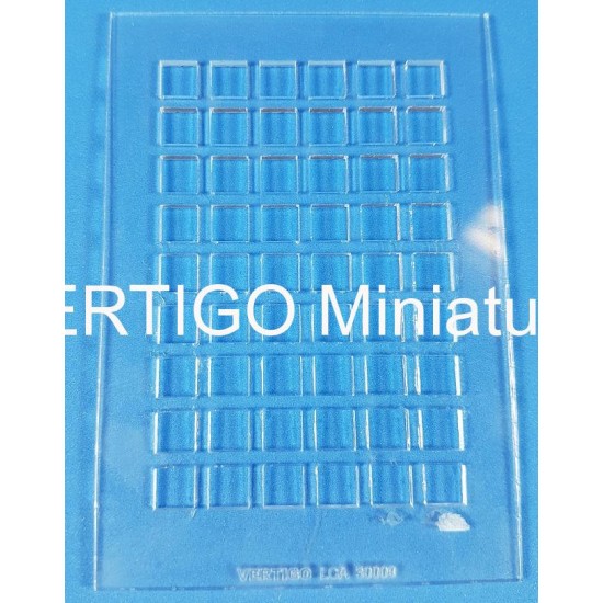 1/56 Mold for 54x Squared Paving/Bricks (laser cut acrylic, for wargaming 28-32mm)