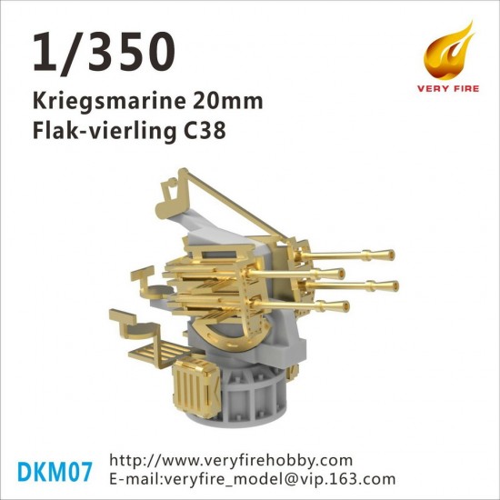 1/350 Kriegsmarine 20mm Flakvierling C38 (4 sets)