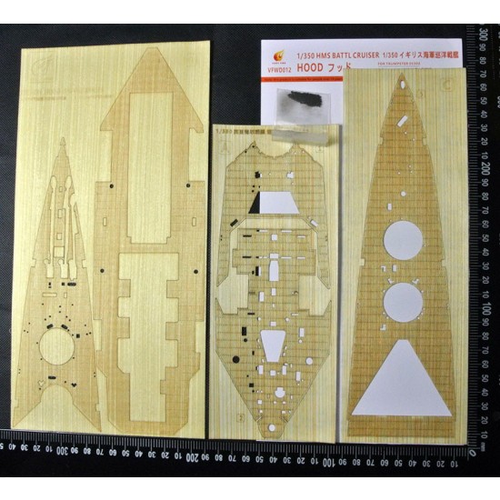 1/350 HMS Hood Battlecruiser Wooden Deck for Trumpeter kits #05302)