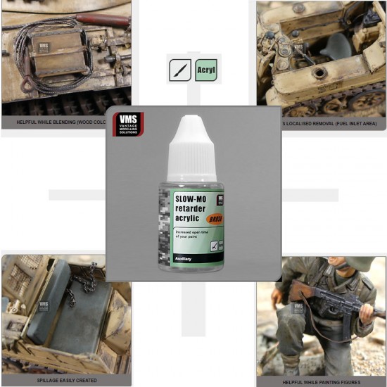 SLOW-MO Drying Retarder for Acrylic Paints (30ml, for brush)