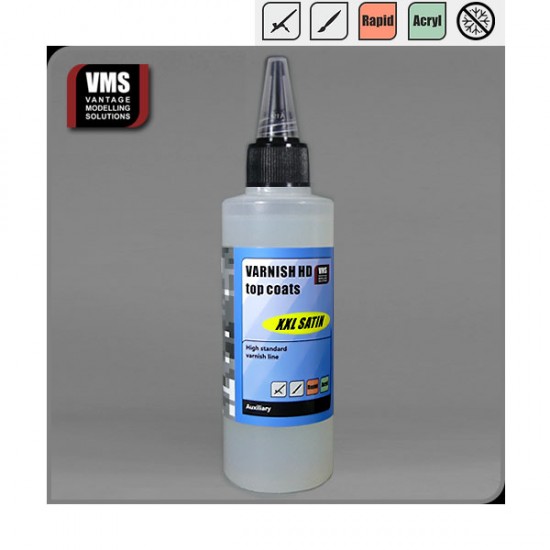 VARNISH HD SATIN type Top Coats (100ml dropper bottle)