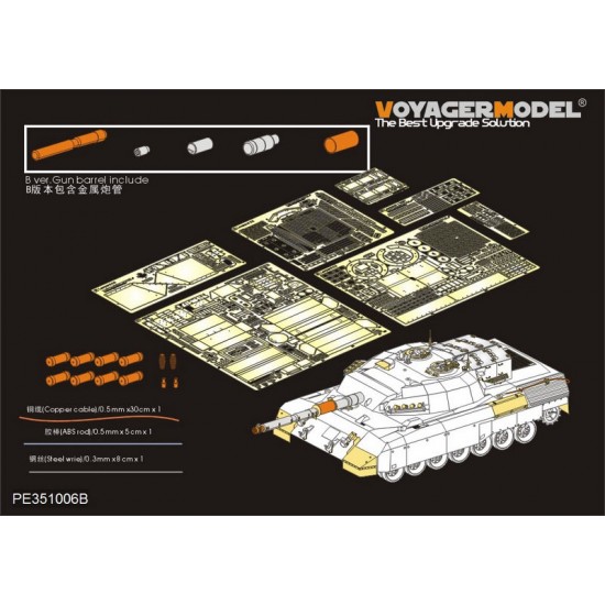 1/35 Modern Canadian Leopard C2 MEXAS MBT Detail Ver. B w/Gun Barrel for Meng #TS041