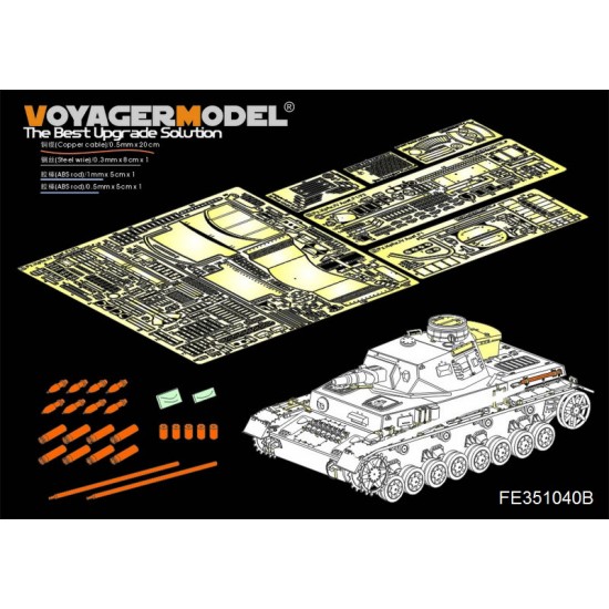 1/35 WWII German PzKpfw.IV Ausf.F1 Detail Set w/Ammo for Border Model #BT-003
