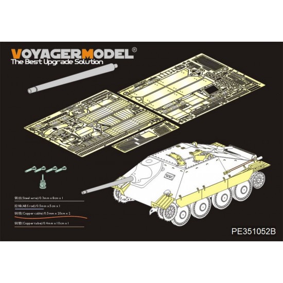 1/35 WWII German SdKfz.138/2 Hetzer Early Detail Set w/Gun Barrel for Academy 13278