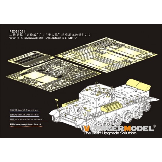 1/35 WWII British Cromwell Mk. IV/Centaur C.S.Mk IV Detail Set for Tamiya kit #35221/232
