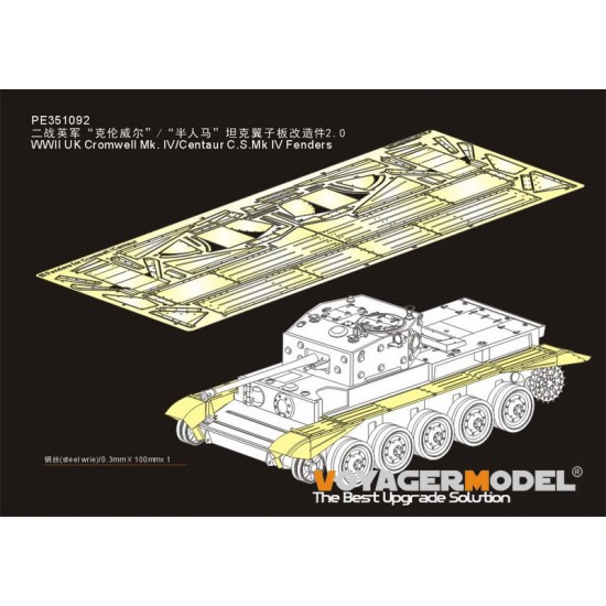 1/35 WWII Cromwell Mk. IV/Centaur C.S.Mk IV Fenders Detail Set for Tamiya 35221/232