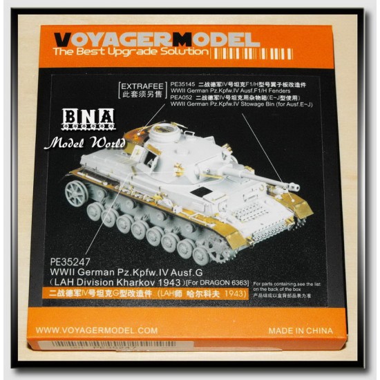 Upgrade Set for 1/35 WWII German Panzer IV Ausf.G for Dragon kit #6363