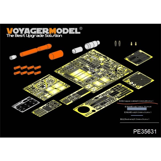 1/35 Modern German Leopard 1A3 MBT Detail Set (Gun Barrel Include) for Meng TS-007