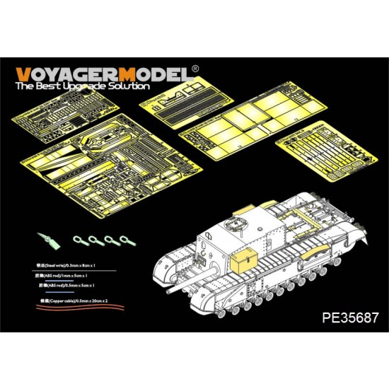 1/35 WWII British Churchill 3inch Gun 20 CWT Gun Detail Set for AFV Club AF35253 kit