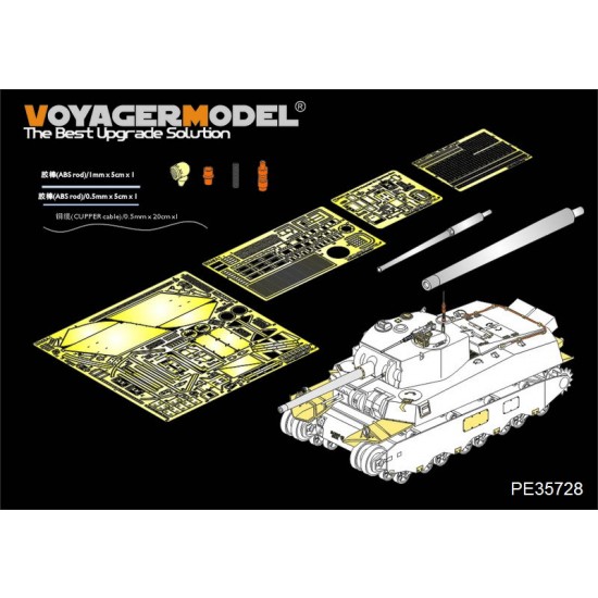 1/35 WWII US M6 Heavy Tank Detail-up Set w/Gun Barrel & Antenna Base for Dragon #6789