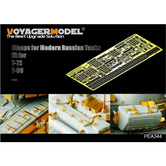 1/35 Modern Russian Tanks T-72/T-90 Clasps for Universal Use (1 Photo-Etched sheet)