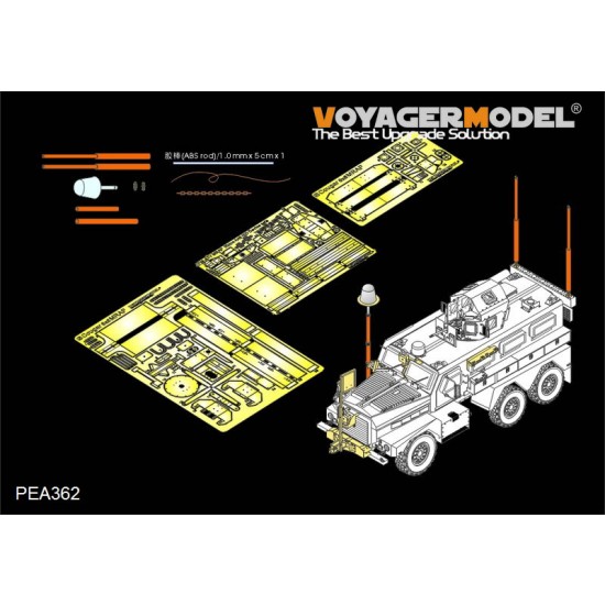1/35 Modern US Cougar 6x6 Mrap Additional Parts for Meng Models SS-005