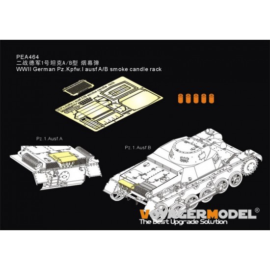 1/35 WWII German PzKpfw.I Ausf A/B Smoke Candle Rack (GP)