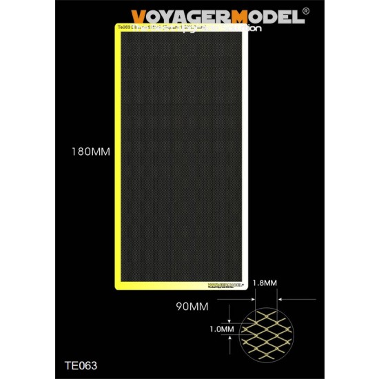 Diamond Mesh (Square 1.8X1.0mm, Sheet size: 180mmx90mm)