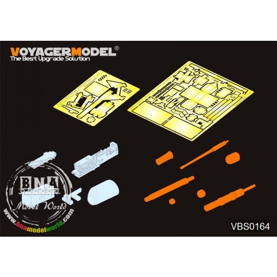 1/35 Modern US M256 120mm M1 Abrams Barrel w/M2 Browning MG for Dragon 3535/3536