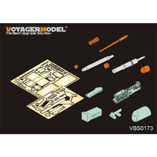 1/35 Modern US M256 120mm M1 Abrams Gun Barrel w/M2 Browning MG for Tamiya 35326 kit