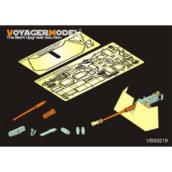 1/35 Modern US Vehicle Mounted M2 Browning Machine Gun Old Model Patten 2 w/Shield