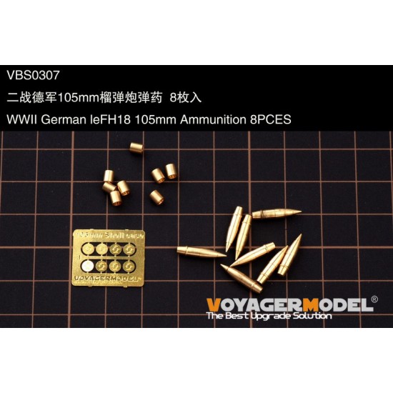 1/35 WWII German leFH18 105mm Ammunition (8pcs)