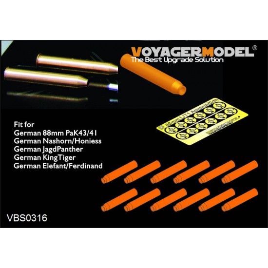1/35 WWII German 88mm L/71 Ammunition Cartridge (12pcs) (Universal)