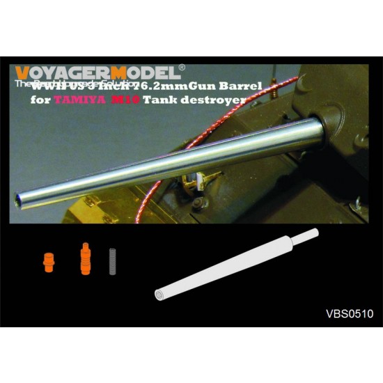 1/35 WWII US Tank Destroyer M10 Mid Production 3inch 76.2mm Gun Barrel for Tamiya #35350
