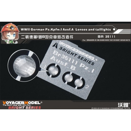 1/35 WWII German PzKpfw.I Ausf.A Lenses and Taillights for Dragon Models