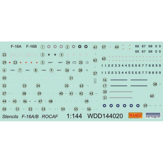 1/144 ROCAF F-16A/B Stencils & Markings Decal 