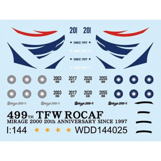 1/144 ROCAF Mirage 2000's Handover 20th Anniversary Decal 