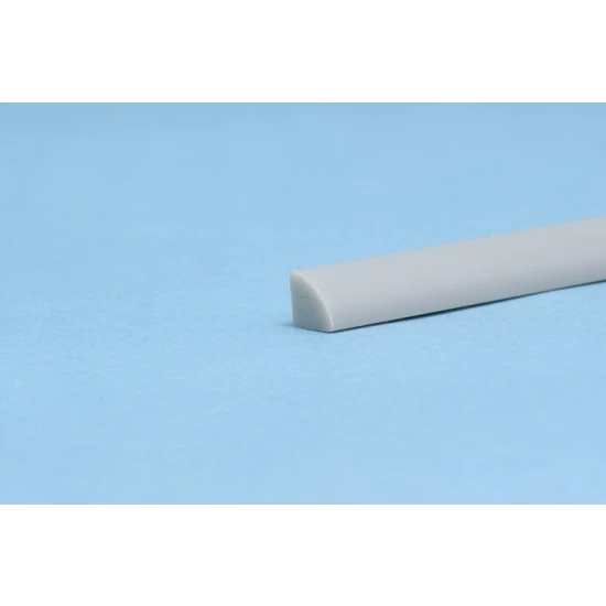 Styrene/PS 1/4 Round Rod (radius: 1.00mm, length: 250mm, 8pcs, gray)
