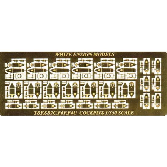 Photo-etched parts for 1/350 Avenger, Helldiver, Hellcat, Corsair Cockpit