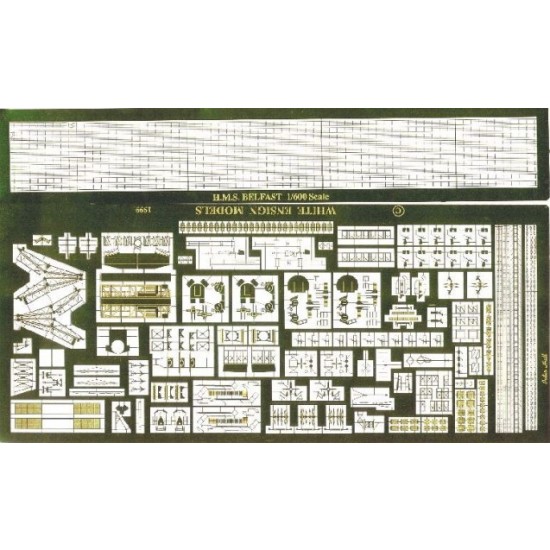 1/600 HMS Belfast Photo-etched parts for Airfix kit
