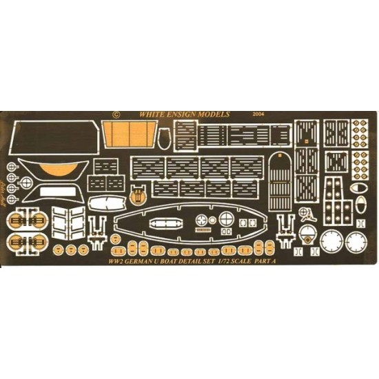 1/72 German U-Boat Type VIIC Detail-up Set for Revell kit (2 Photo-Etched Sheets)