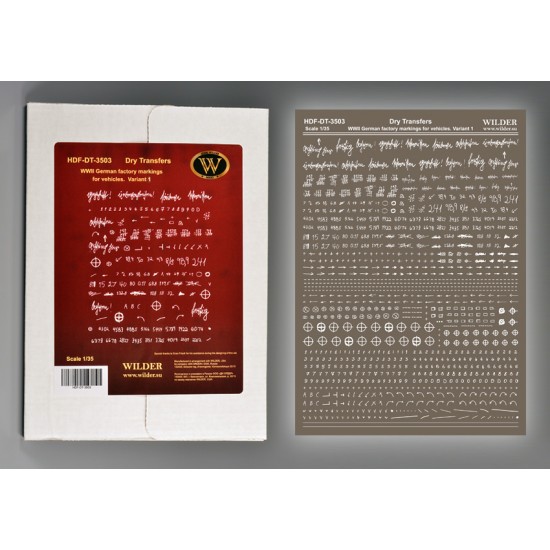 1/35 Dry Transfer - WWII German Factory Markings for Vehicles Variant 1