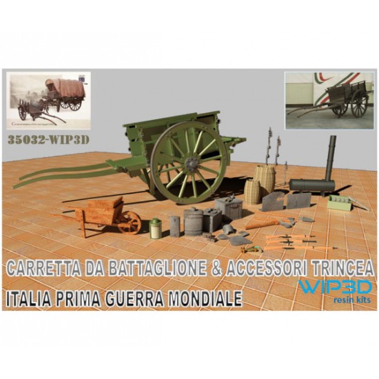 1/35 WWI Italian Battalion Cart & Trench Accessories