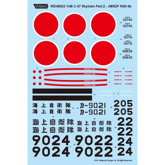 1/48 Douglas C-47 Skytrain Part.2 - JMSDF R4D-6s Decal for Revell kits