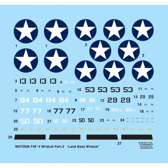 1/72 F4F-4 Wildcat Decals Part.2 "Landbase Wildcat in Guadalcanal" for Airfix/Hasegawa