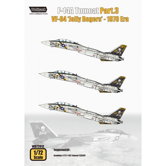 1/72 F-14A Tomcat Part.3 - VF-84 'Jolly Rogers' 1970 Era Decals for Academy kits