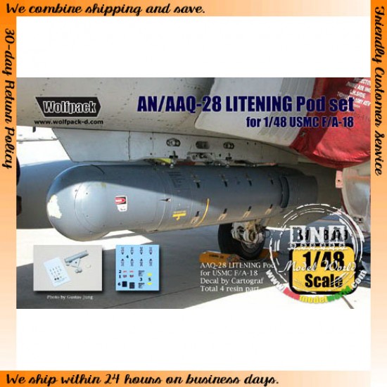 1/48 AN/AAQ-28 LITENING II/III Targeting Pod Set for USMC F/A-18