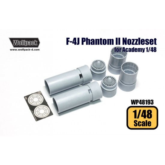 1/48 McDonnell F-4J Phantom II J79 Engine Nozzle Set for Academy kit (6 Resin Parts+PE)