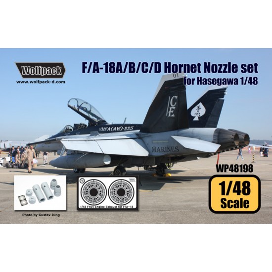 1/48 F/A-18A/B/C/D Hornet F404 Engine Nozzle Set for Hasegawa kits (6 Resin Parts+PE)