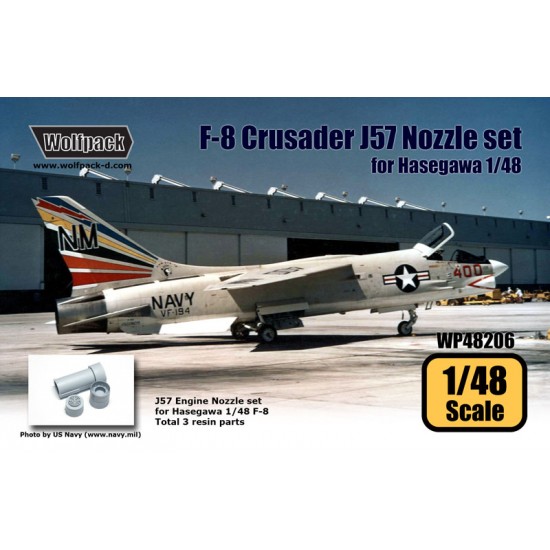 1/48 Vought F-8 Crusader J57 Engine Nozzle Set for Hasegawa kit