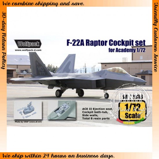 1/72 F-22A Raptor Cockpit Set for Academy kit