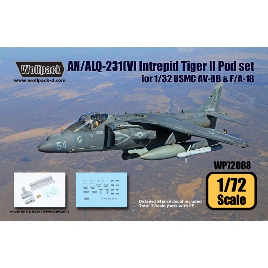 1/72 AN/ALQ-231 Intrepid Tiger II Pod set for USMC AV-8B & F/A-18