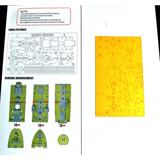 1/700 IJN MAMIYA Deck Paint Mask for Aoshima kit #01037