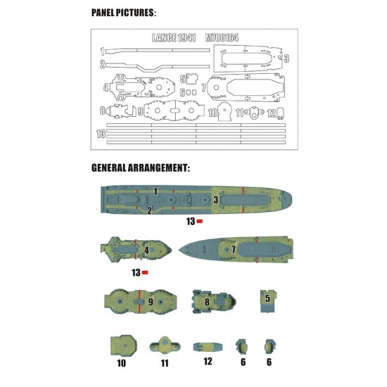 1/700 HMS Lance 1941 Deck Paint Mask for Flyhawk kit #FH1115