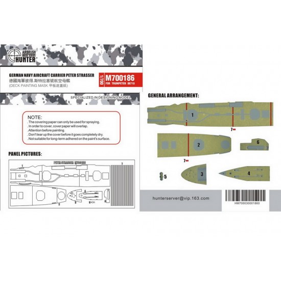 1/700 German Navy DKM Peter Strasser Deck Paint Masking for Trumpeter kit #06710